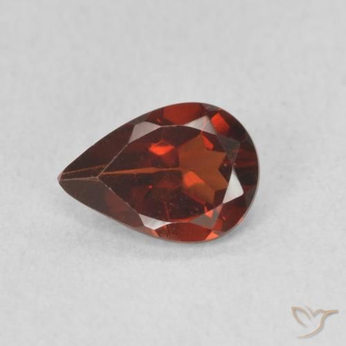 0.72ct Natural vermelho médio Granada Piropo, Formato de pêra, VVS