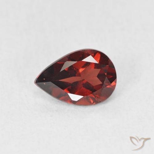 0.78ct Natural groselha vermelha Granada Piropo, Formato de pêra, VVS