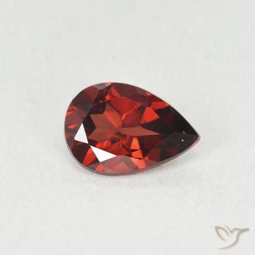 Granada Piropo groselha vermelha Natural 0.78ct, Formato de pêra, VVS