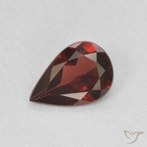 0.74ct Natural vermelho intenso Granada Piropo, Formato de pêra, VVS