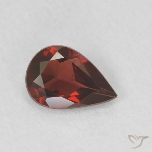 Granada Piropo vermelho intenso Natural 0.74ct, Formato de pêra, VVS