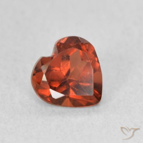 Granada Piropo groselha vermelha Natural 0.60ct, Coração, VVS