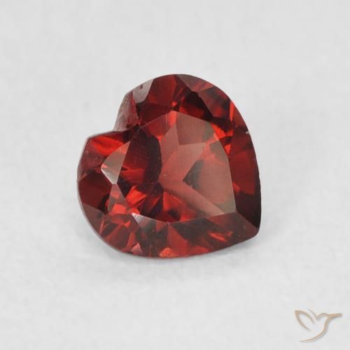 Granada Piropo groselha vermelha Natural 0.60ct, Coração, VVS