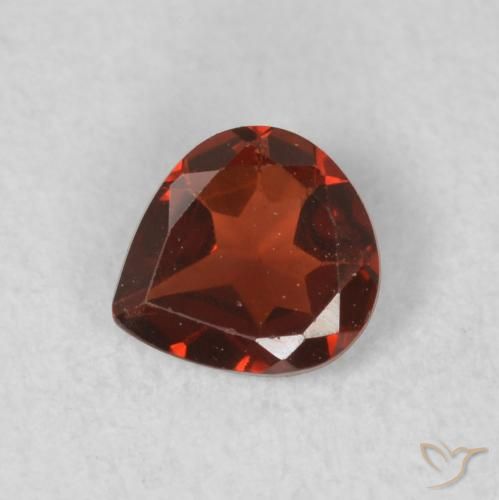 0.45ct Natural vermelho médio Granada Piropo, Formato de pêra, VS
