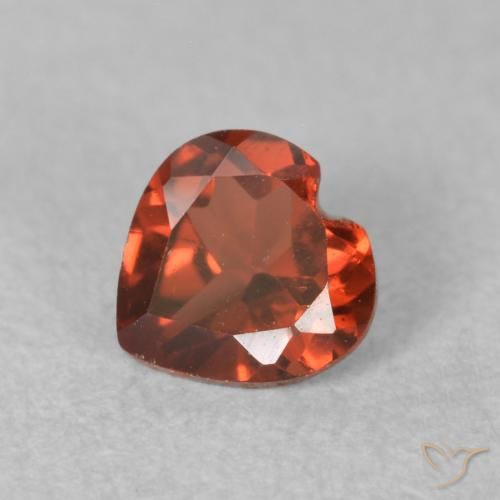 0.66ct Natural vermelho médio Granada Piropo, Coração, VS