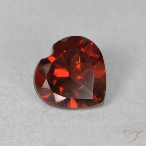 0.60ct Natural vermelho médio Granada Piropo, Coração, VS