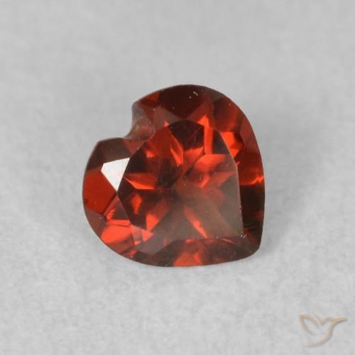 Granada Piropo groselha vermelha Natural 0.53ct, Coração, VS