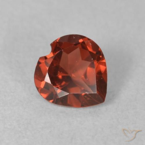 Granada Piropo Vermelho brilhante Natural 0.61ct, Coração, VS