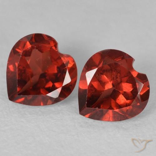 Pedras preciosas de Granada Piropo Vermelho brilhante natural de 1.27 ct, Coração, VVS-VS