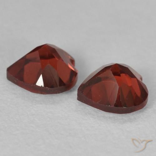 Pedras preciosas de Granada Piropo Vermelho brilhante natural de 1.27 ct, Coração, VVS-VS