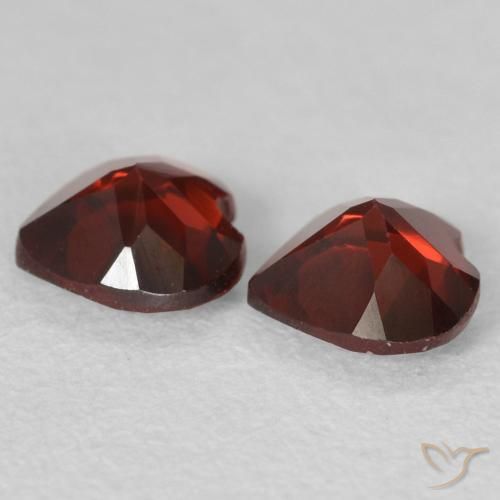 Pedras preciosas de Granada Piropo Vermelho escuro natural de 1.02 ct, Coração, VVS-VS