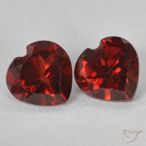Pedras preciosas de Granada Piropo vermelho médio natural de 1.12 ct, Coração, VVS-VS