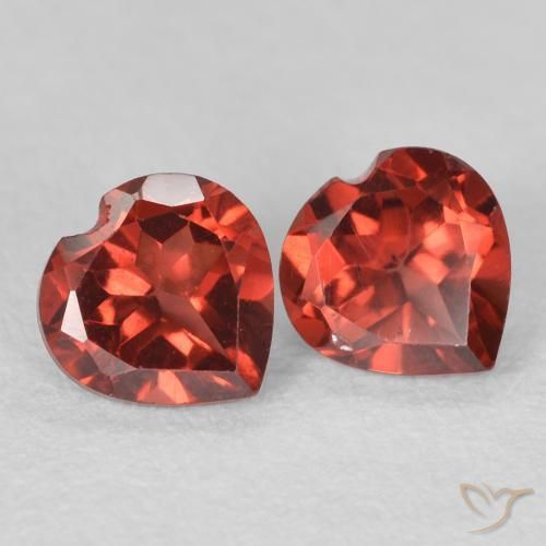Pedras preciosas de Granada Piropo Vermelho brilhante natural de 1.26 ct, Coração, VS
