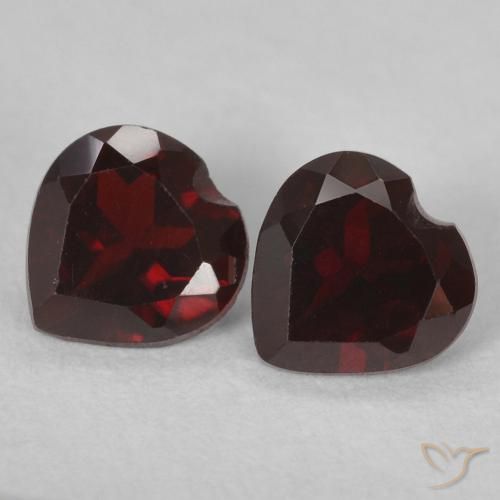 1.10ctw Natural Vermelho escuro Granada Piropo, Coração, VVS-VS