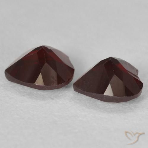 Pedras preciosas de Granada Piropo Vermelho escuro natural de 1.10 ct, Coração, VVS-VS