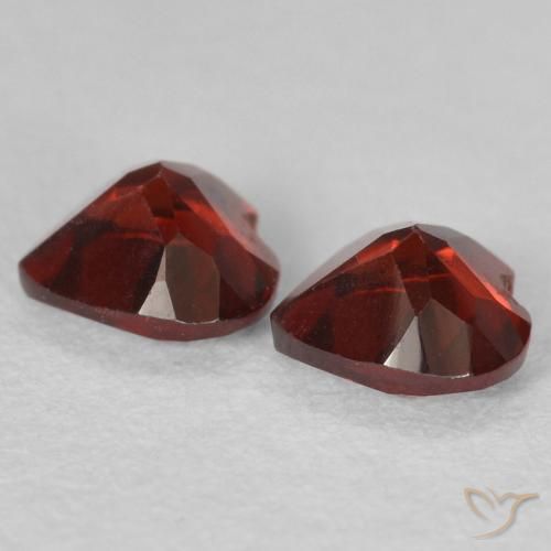 Pedras preciosas de Granada Piropo groselha vermelha natural de 1.15 ct, Coração, VVS-VS