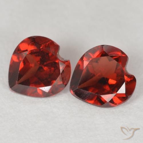0.89ctw Natural vermelho médio Granada Piropo, Coração, VVS-VS