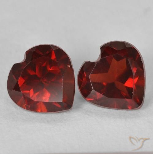 1.27ctw Natural vermelho médio Granada Piropo, Coração, VS