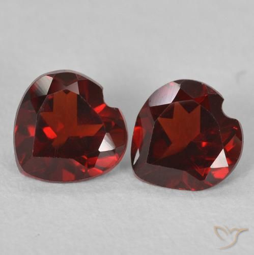 Pedras preciosas de Granada Piropo Vermelho escuro natural de 0.99 ct, Coração, VVS-VS