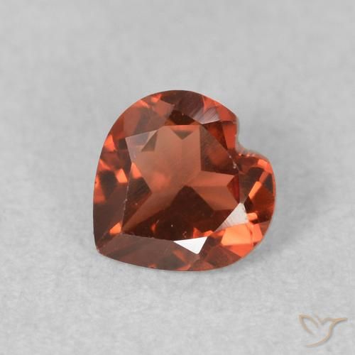 0.57ct Natural vermelho médio Granada Piropo, Coração, VVS-VS
