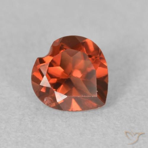 Granada Piropo vermelho doce Natural 0.61ct, Coração, VVS-VS