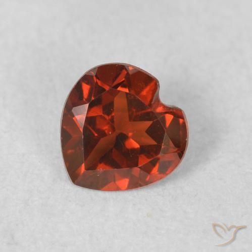 0.49ct Natural Vermelho brilhante Granada Piropo, Coração, VS