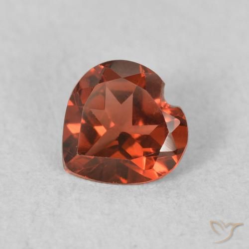 0.54ct Natural Vermelho brilhante Granada Piropo, Coração, VVS-VS