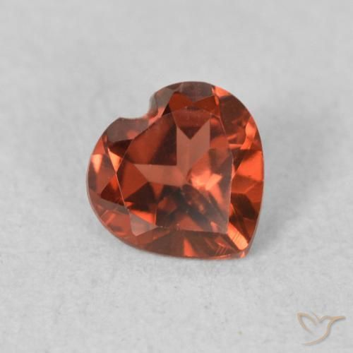 Granada Piropo Vermelho brilhante Natural 0.54ct, Coração, VVS-VS
