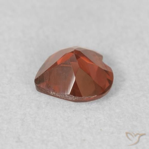 Granada Piropo Vermelho brilhante Natural 0.54ct, Coração, VVS-VS