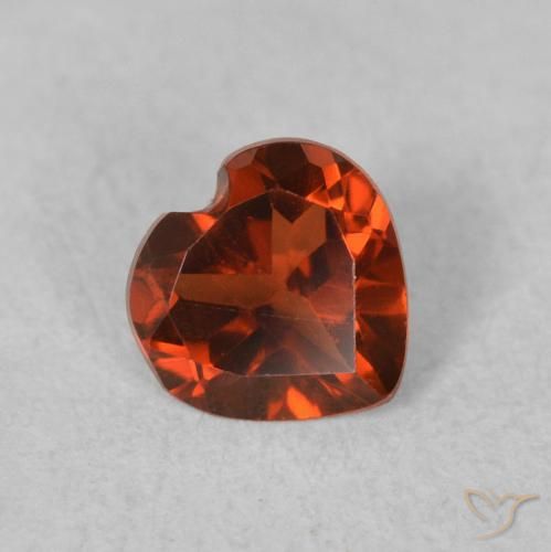 Granada Piropo Vermelho brilhante Natural 0.52ct, Coração, VVS-VS