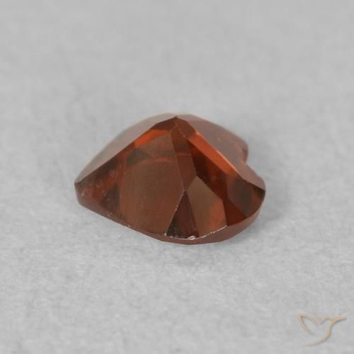 Granada Piropo Vermelho brilhante Natural 0.52ct, Coração, VVS-VS