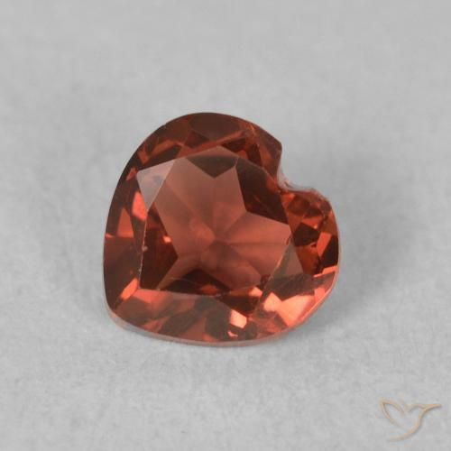 0.59ct Natural Vermelho Rosa Profundo Granada Piropo, Coração, VVS-VS