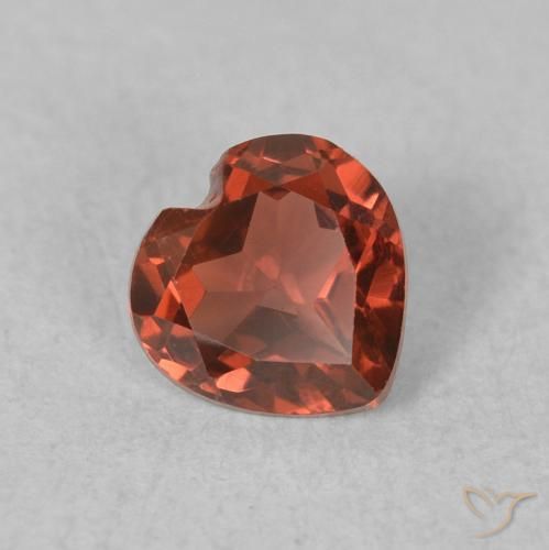 Granada Piropo Vermelho Rosa Profundo Natural 0.59ct, Coração, VVS-VS