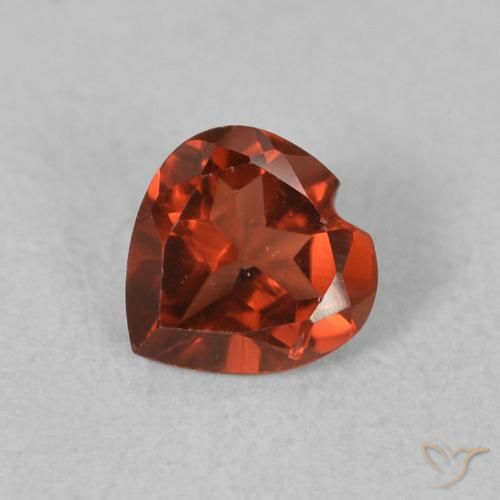 0.51ct Natural Vermelho brilhante Granada Piropo, Coração, VVS-VS