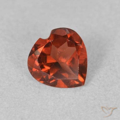 Granada Piropo Vermelho brilhante Natural 0.51ct, Coração, VVS-VS