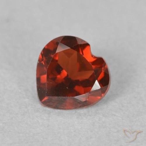 0.60ct Natural Vermelho brilhante Granada Piropo, Coração, VVS-VS