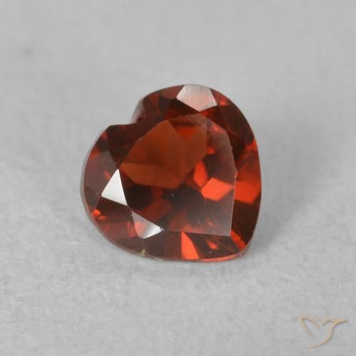 Granada Piropo Vermelho brilhante Natural 0.60ct, Coração, VVS-VS