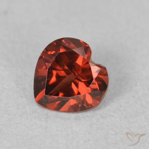 0.64ct Natural groselha vermelha Granada Piropo, Coração, VVS-VS