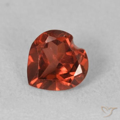 0.56ct Natural groselha vermelha Granada Piropo, Coração, VVS-VS