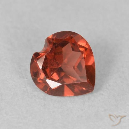 Granada Piropo groselha vermelha Natural 0.56ct, Coração, VVS-VS