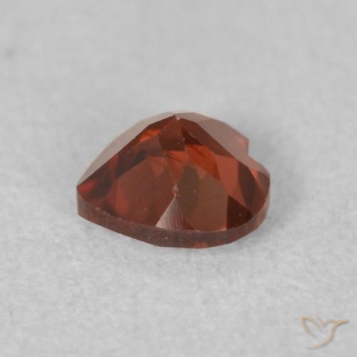 Granada Piropo Vermelho Carmesim Profundo Natural 0.60ct, Coração, VVS-VS