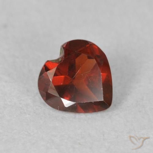 Granada Piropo groselha vermelha Natural 0.53ct, Coração, VVS-VS