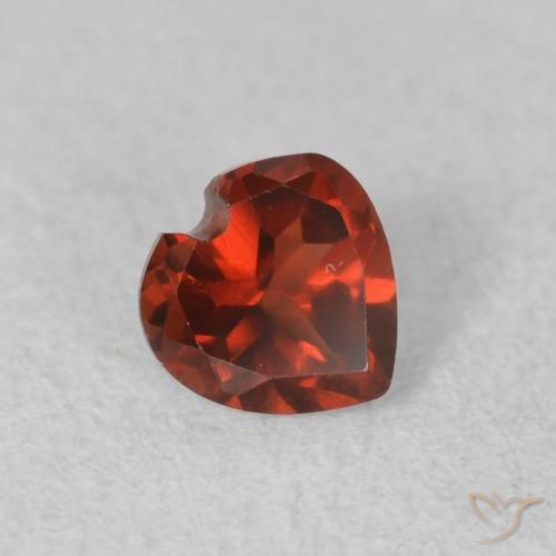 Granada Piropo groselha vermelha Natural 0.57ct, Coração, VS