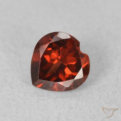 0.64ct Natural groselha vermelha Granada Piropo, Coração, VS