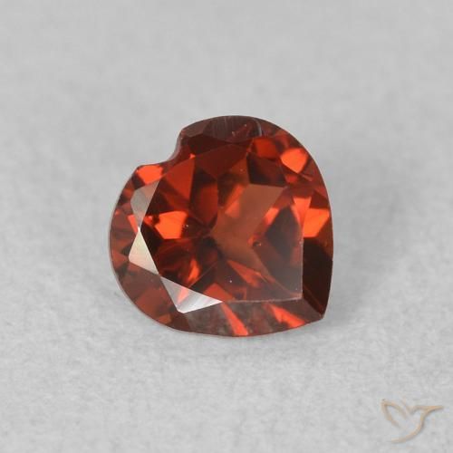 Granada Piropo groselha vermelha Natural 0.64ct, Coração, VS