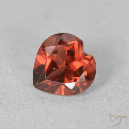 0.64ct Natural vermelho médio Granada Piropo, Coração, VS