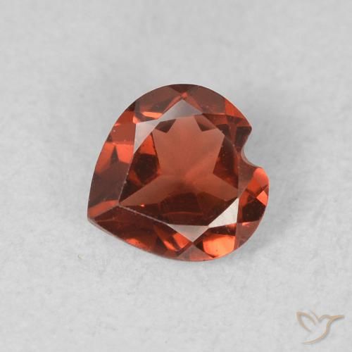 0.55ct Natural vermelho médio Granada Piropo, Coração, VS