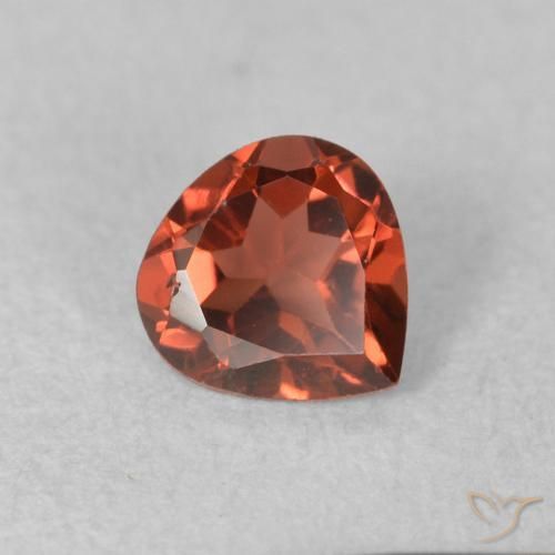 Granada Piropo groselha vermelha Natural 0.56ct, Formato de pêra, VS