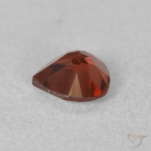 Granada Piropo groselha vermelha Natural 0.56ct, Formato de pêra, VS