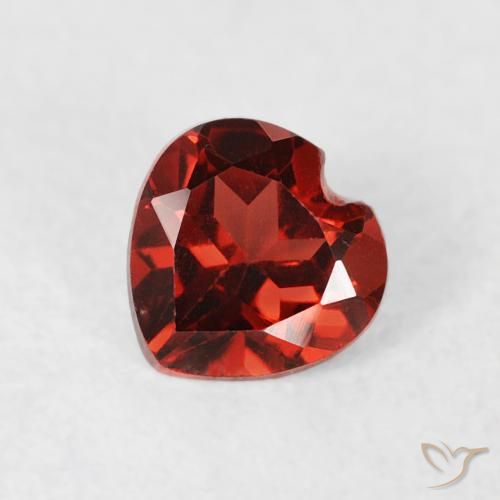 0.54ct Natural vermelho médio Granada Piropo, Coração, VS